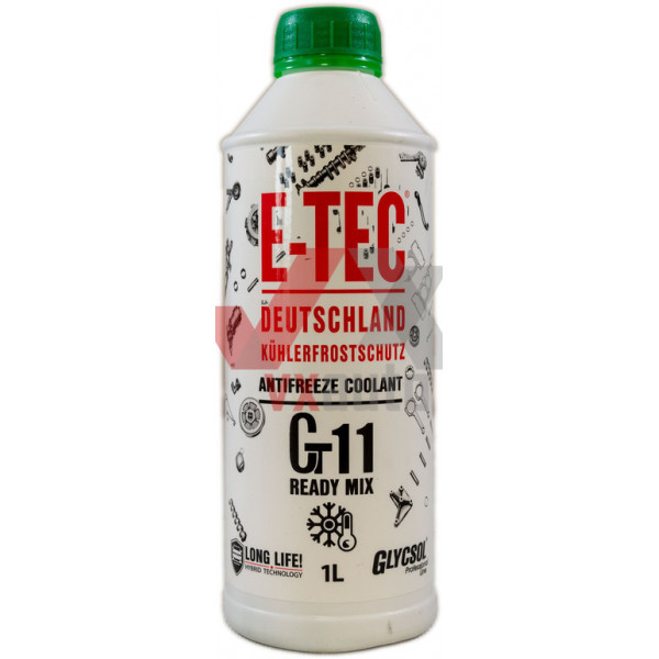 Охолоджуюча рідина 1 л зелений -38°С Антифриз E-TEC Glycsol Ct11