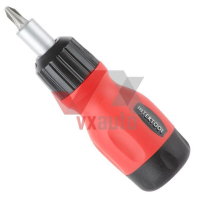 Викрутка реверсивна з насадками  6 шт. Intertool
