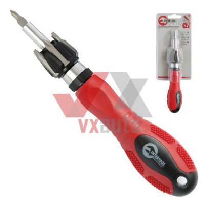 Отвертка реверсивная с насадками 7 шт. Intertool