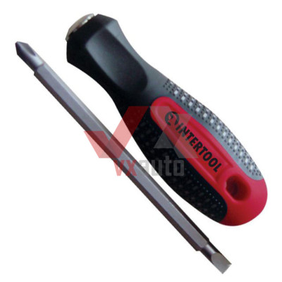 Отвертка с насадками 2 в 1 Intertool (SL6, PH2)