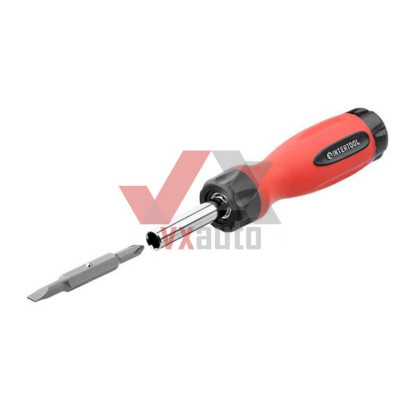 Викрутка з насадками  4 в 1 Intertool (SL5, SL6, PH1, PH2)