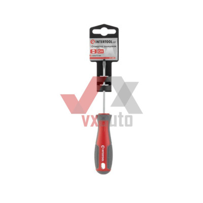 Отвертка шлицевая SL3 х 75 мм Intertool CrV