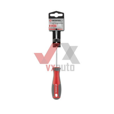 Отвертка шлицевая SL4 х 100 мм Intertool CrV