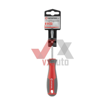 Отвертка шлицевая SL5 х 75 мм Intertool CrV