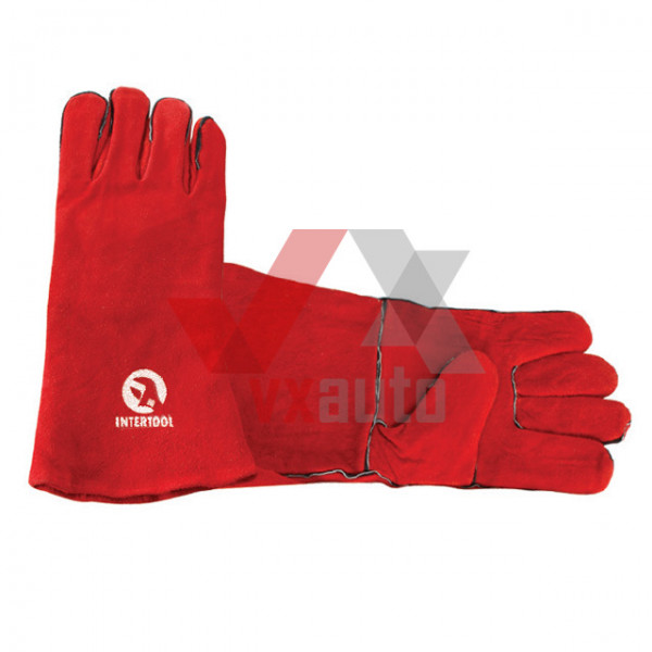 Перчатки замшевые (красные) Intertool