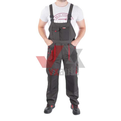 Полукомбинезон рабочий M Intertool 170-176 см (80% полиэстер, 20% хлопок, 260 г/кв.м)