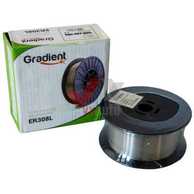 Дріт зварювальний 1 кг, 0.8 мм нержавіюча сталь (1 кг вага дроту з котушкою) Gradient