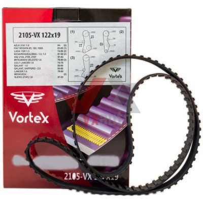 Ремень ГРМ ВАЗ 2105 (квадратные зубы - 122) 19 мм  VORTEX