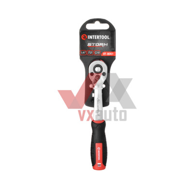 Рукоятка с храповым механизмом 1/4'', 72 зуби Intertool Cr-V