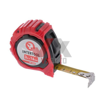 Рулетка 3 м х 16 мм Intertool Магніт (с фиксатором)