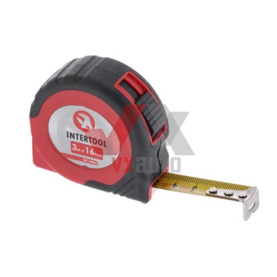 Рулетка 3 м х 16 мм Intertool (с фиксатором)