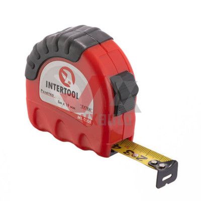 Рулетка 5 м х 19 мм Intertool Extra (с фиксатором)