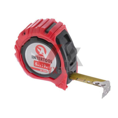Рулетка 5 м х 19 мм Intertool Магніт (с фиксатором) 