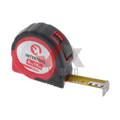 Рулетка 5 м х 19 мм Intertool (с фиксатором)
