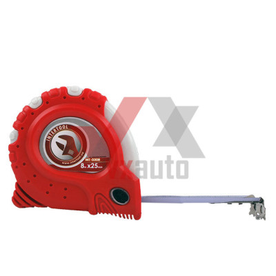 Рулетка 8 м х 25 мм Intertool Супер Магніт (с фиксатором, на блистере)