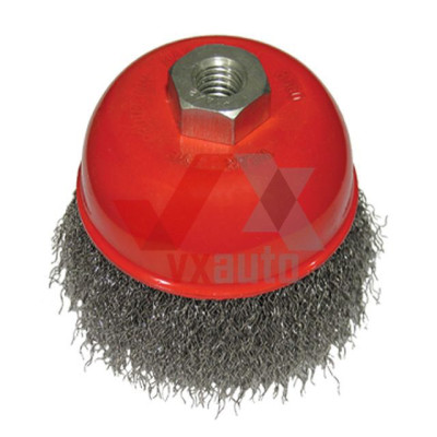 Щетка чашечная для болгарки d 125 мм, М14 Intertool (крученая проволока)