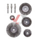 Щетка кольцевая для дрели d 25, 40, 50, 60, 75 мм, 1/4" Intertool , к-т (5 шт.)
