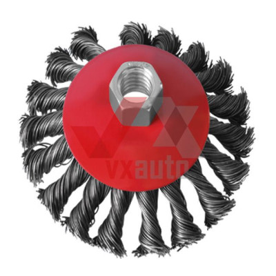 Щетка конусная для болгарки d 100 мм, М14 Intertool (пучки витой проволоки)