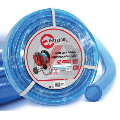 Шланг для полива армированный d- 1/2'' 10 м Intertool (3-слойный)