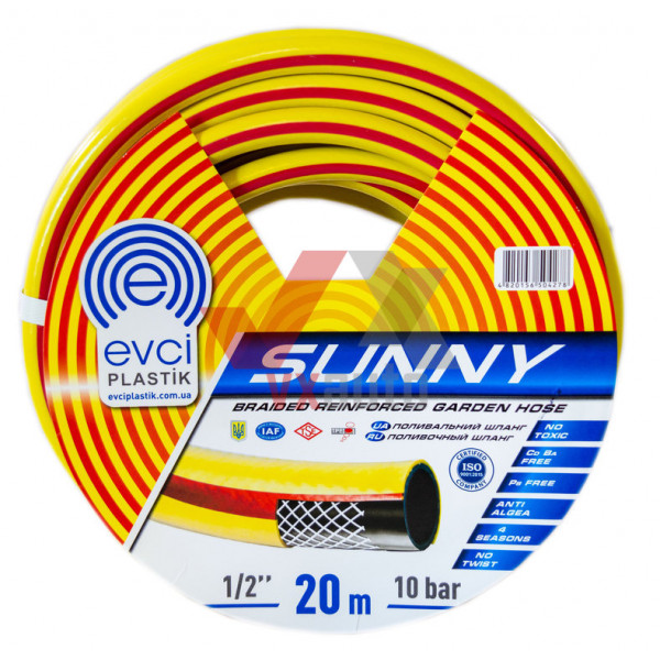 Шланг для полива армированный d- 1/2'' 20 м Evci Plastik Sunny (3-слойный)