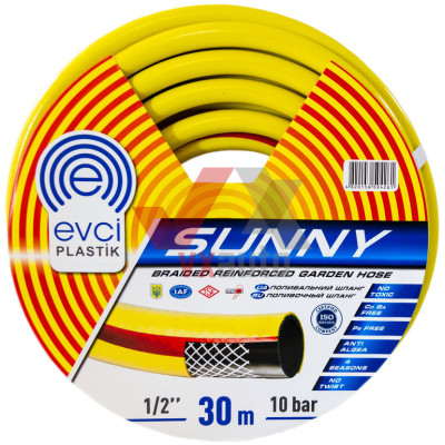 Шланг для полива армированный d- 1/2'' 30 м Evci Plastik Sunny (3-слойный)