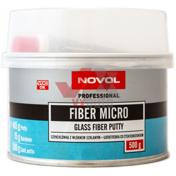 Шпаклівка з скловолокном дрібним 0.5 кг NOVOL Fiber Micro