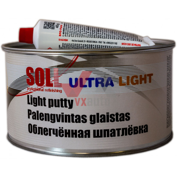 Шпаклівка універсальна 1.0 л SOLL Ultra Light (м`яка, біла)