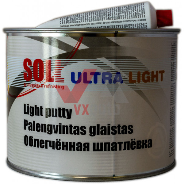 Шпаклевка универсальная 1.5 кг SOLL Ultra Light (мягкая, белая)