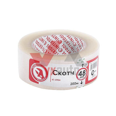 Скотч односторонний 48 мм х 200 м (прозрачный) Intertool