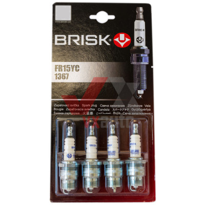 Свеча зажигания ГАЗ 52 Brisk Super, к-т (4 шт.) короткая (Ford Granada, Scorpio, Sierra, Transit) 