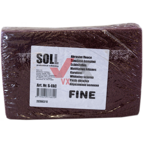 Волокно абразивне (губка) SOLL Fine 152 мм х 229 мм червоне (лист)