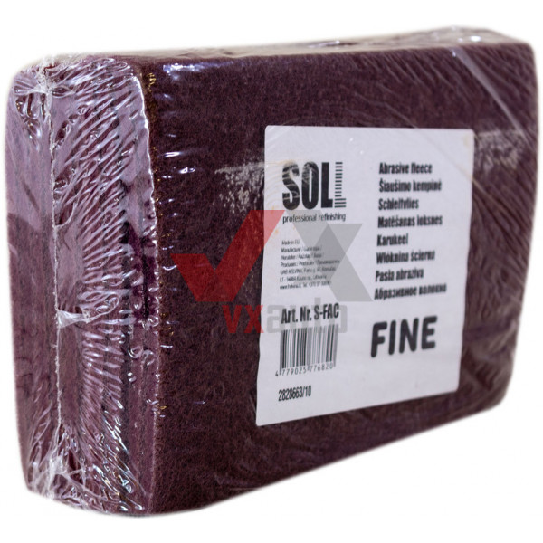 Волокно абразивное (губка) SOLL Fine 152 мм х 229 мм красное (лист)