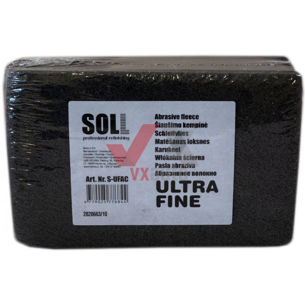 Волокно абразивное (губка) SOLL Ultra Fine 152 мм х 229 мм черное (лист)