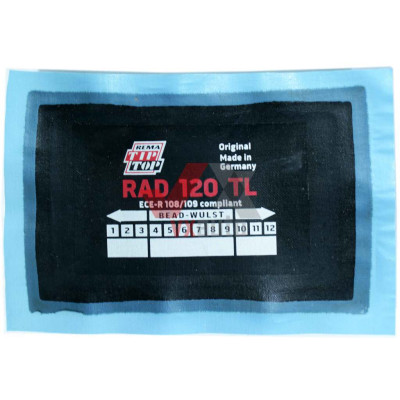 Заплатка кордовая 80 мм х 125 мм TIP TOP 120TL (2 слоя)
