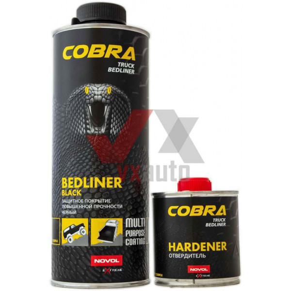 Захисне покриття 600 мл NOVOL COBRA BEDLINER BLACK (аналог Raptora)